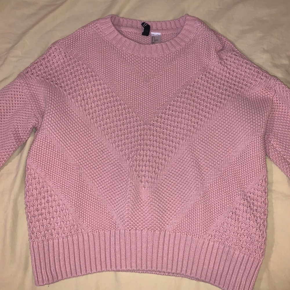 pink knit sweater